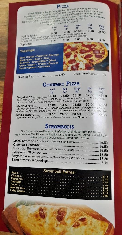 Alex's Pizzeria & Steak House Menu image 3